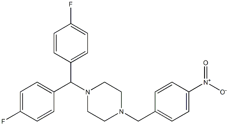 1-[BIS(4-FLUOROPHENYL)METHYL]-4-(4-NITROBENZYL)PIPERAZINE, 95+% Struktur
