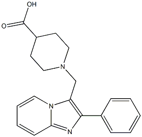 1-(2-PHENYL-IMIDAZO[1,2-A]PYRIDIN-3-YLMETHYL)-PIPERIDINE-4-CARBOXYLIC ACID 96%,,结构式