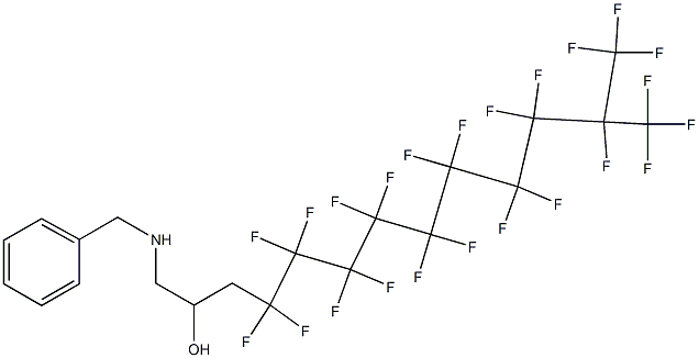 1-Benzylamino-4,4,5,5,6,6,7,7,8,8,9,9,10,10,11,11,12,13,13,13-icosafluoro-12-trifluoromethyl-tridecan-2-ol Struktur