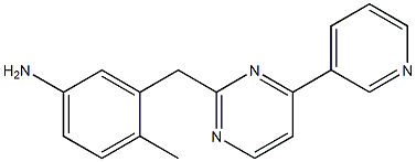 4-METHYL-3-((4-(PYRIDIN-3-YL)PYRIMIDIN-2-YL)METHYL)BENZENAMINE 化学構造式