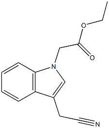 ETHYL 2-(3-(CYANOMETHYL)-1H-INDOL-1-YL)ACETATE,,结构式