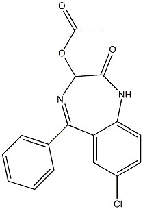 3-ACETOXY-7-CHLORO-5-PHENYL-1,3-DIHYDRO-2H-1,4-BENZODIAZEPINE-2-ONE,,结构式