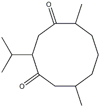 5,9-dimethyl-2-propan-2-yl-cyclodecane-1,4-dione 结构式