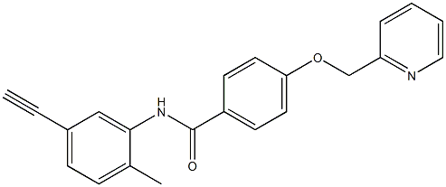 N-(5-ethynyl-2-methylphenyl)-4-(pyridin-2-ylmethoxy)benzamide 化学構造式