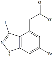 6-BROMO-3-IODOINDAZOLE-4-METHYL CARBOXYLATE 化学構造式