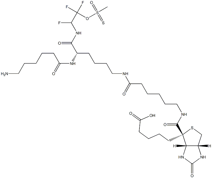 2-(N2-(6-AMINOCAPROYL)-N6-(6-BIOTINAMIDOCAPROYL)-L-LYSINYLAMIDO)ETHYL METHANETHIOSULFONATE, TRIFLUOR,,结构式