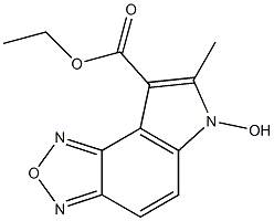 ETHYL 6-HYDROXY-7-METHYL-6H-1,2,5-OXADIAZOLO(3,4-E)INDOLE-8-CARBOXYLATE, TECH.