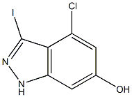 4-CHLORO-6-HYDROXY-3-IODOINDAZOLE 化学構造式