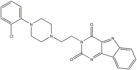 3-(2-(4-(2-CHLOROPHENYL)PIPERAZIN-1-YL)ETHYL)PYRIMIDO (5,4-B)INDOLE-2,4-DIONE 结构式