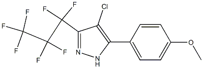 4-CHLORO-5-(4-METHOXYPHENYL)-3-(PERFLUOROPROPYL)PYRAZOLE 化学構造式