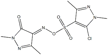 4-({[(5-chloro-1,3-dimethyl-1H-pyrazol-4-yl)sulfonyl]oxy}imino)-2,5-dimethyl-2,4-dihydro-3H-pyrazol-3-one Struktur