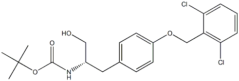 N-alpha-t-Butyloxycarbonyl-O-(2,6-dichlorobenzyl)-L-tyrosinol Struktur