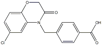 4-((6-chloro-2,3-dihydro-3-oxobenzo[b][1,4]oxazin-4-yl)methyl)benzoic acid Struktur