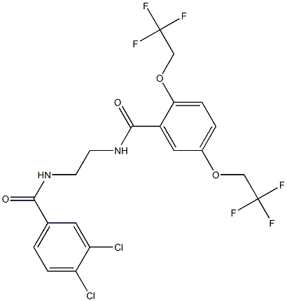 N-[2-[[3,4-dichlorobenzoyl]amino]ethyl]-2,5-bis[2,2,2-trifluoroethoxy]benzenecarboyjimide Structure