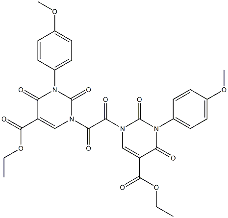 N,N''-OXALYLBIS[3-(4-METHOXYPHENYL)-5-CARBETHOXYURACIL] Structure