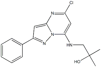 1-(5-CHLORO-2-PHENYL-PYRAZOLO[1,5-A]PYRIMIDIN-7-YLAMINO)-2-METHYL-PROPAN-2-OL Struktur