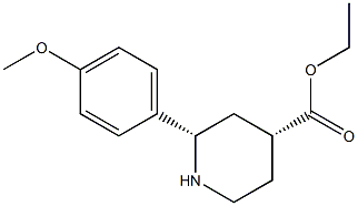 ETHYL CIS-2-(4-METHOXYPHENYL)PIPERIDINE-4-CARBOXYLATE Structure