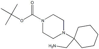 TERT-BUTYL 4-[1-(AMINOMETHYL)CYCLOHEXYL]PIPERAZINE-1-CARBOXYLATE 结构式