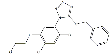 5-(benzylsulfanyl)-1-[2,4-dichloro-5-(2-methoxyethoxy)phenyl]-1H-1,2,3,4-tetraazole Structure