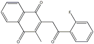 2-[2-(2-fluorophenyl)-2-oxoethyl]-3-methylnaphthoquinone Struktur