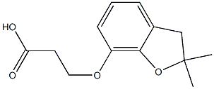 3-[(2,2-dimethyl-2,3-dihydro-1-benzofuran-7-yl)oxy]propanoic acid Struktur