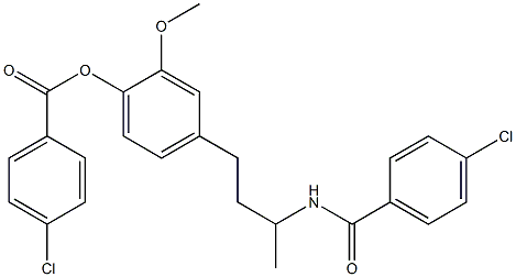 4-{3-[(4-chlorobenzoyl)amino]butyl}-2-methoxyphenyl 4-chlorobenzoate 化学構造式