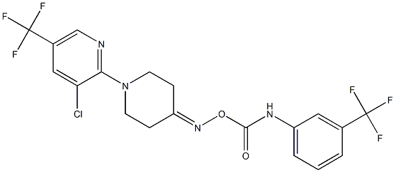 N-{1-[3-chloro-5-(trifluoromethyl)-2-pyridinyl]tetrahydro-4-pyridinyliden}-N-({[3-(trifluoromethyl)anilino]carbonyl}oxy)amine,,结构式