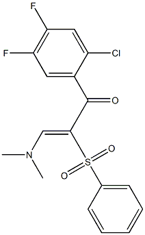 1-(2-chloro-4,5-difluorophenyl)-3-(dimethylamino)-2-(phenylsulfonyl)-2-propen-1-one 结构式