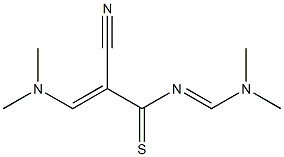 N1-[(dimethylamino)methylidene]-2-cyano-3-(dimethylamino)prop-2-enethioamide,,结构式