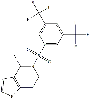 5-{[3,5-di(trifluoromethyl)phenyl]sulfonyl}-4-methyl-4,5,6,7-tetrahydrothieno[3,2-c]pyridine 化学構造式
