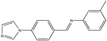 N-{(E)-[4-(1H-imidazol-1-yl)phenyl]methylidene}-3-methylaniline,,结构式