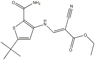 ethyl 3-{[2-(aminocarbonyl)-5-(tert-butyl)-3-thienyl]amino}-2-cyanoacrylate|