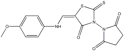  1-{5-[(4-methoxyanilino)methylene]-4-oxo-2-thioxo-1,3-thiazolan-3-yl}dihydro-1H-pyrrole-2,5-dione