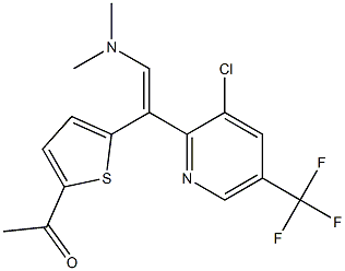 1-{5-[1-[3-chloro-5-(trifluoromethyl)-2-pyridinyl]-2-(dimethylamino)vinyl]-2-thienyl}-1-ethanone Struktur