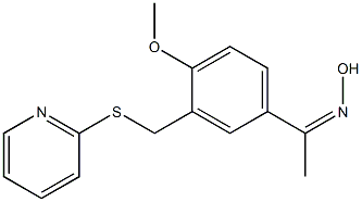 1-{4-methoxy-3-[(2-pyridylthio)methyl]phenyl}ethan-1-one oxime Structure