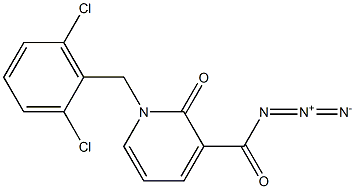 3-(azidocarbonyl)-1-(2,6-dichlorobenzyl)-2(1H)-pyridinone 化学構造式
