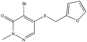 4-bromo-5-[(2-furylmethyl)thio]-2-methyl-2,3-dihydropyridazin-3-one 化学構造式