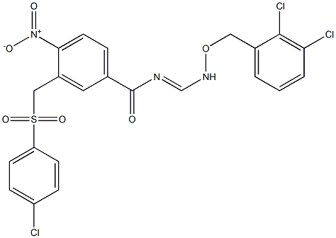 3-{[(4-chlorophenyl)sulfonyl]methyl}-N-({[(2,3-dichlorobenzyl)oxy]amino}methylene)-4-nitrobenzenecarboxamide Struktur