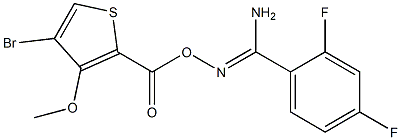 O1-[(4-bromo-3-methoxy-2-thienyl)carbonyl]-2,4-difluorobenzene-1-carbohydroximamide Structure
