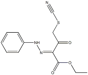 ethyl 3-oxo-2-(2-phenylhydrazono)-4-thiocyanatobutanoate Struktur