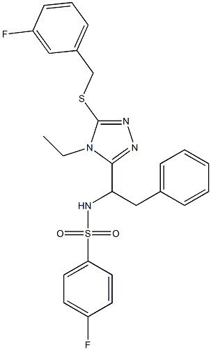 N-(1-{4-ethyl-5-[(3-fluorobenzyl)sulfanyl]-4H-1,2,4-triazol-3-yl}-2-phenylethyl)-4-fluorobenzenesulfonamide|