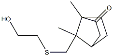 7-{[(2-hydroxyethyl)thio]methyl}-1,7-dimethylbicyclo[2.2.1]heptan-2-one Struktur