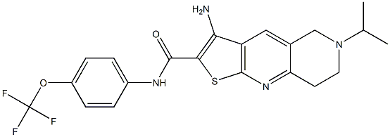 3-amino-6-isopropyl-N-[4-(trifluoromethoxy)phenyl]-5,6,7,8-tetrahydrothieno[2,3-b][1,6]naphthyridine-2-carboxamide,,结构式