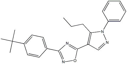 3-[4-(tert-butyl)phenyl]-5-(1-phenyl-5-propyl-1H-pyrazol-4-yl)-1,2,4-oxadiazole,,结构式