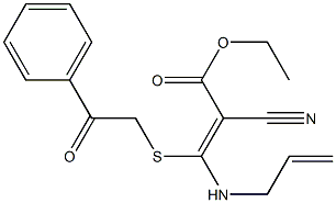 ethyl 3-(allylamino)-2-cyano-3-[(2-oxo-2-phenylethyl)thio]acrylate Structure