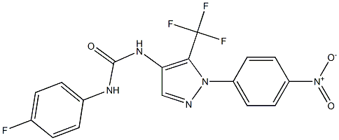N-(4-fluorophenyl)-N'-[1-(4-nitrophenyl)-5-(trifluoromethyl)-1H-pyrazol-4-yl]urea,,结构式