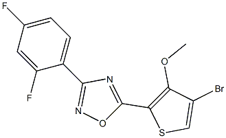 5-(4-bromo-3-methoxy-2-thienyl)-3-(2,4-difluorophenyl)-1,2,4-oxadiazole,,结构式