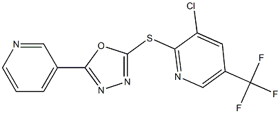 3-chloro-5-(trifluoromethyl)-2-pyridinyl 5-(3-pyridinyl)-1,3,4-oxadiazol-2-yl sulfide 结构式