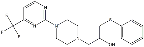 1-(phenylthio)-3-{4-[4-(trifluoromethyl)pyrimidin-2-yl]piperazino}propan-2-ol Struktur