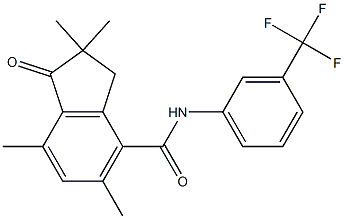 N4-[3-(trifluoromethyl)phenyl]-2,2,5,7-tetramethyl-1-oxoindane-4-carboxamide Structure